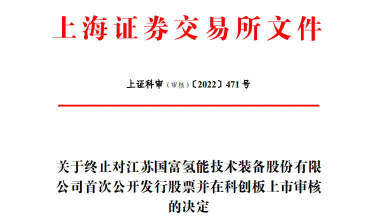 国富氢能IPO终止！