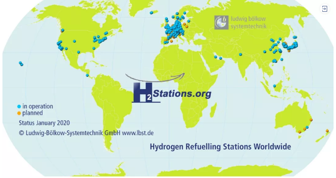 全球第12次加氢站评估报告丨2019年新增83座，累计在运432座