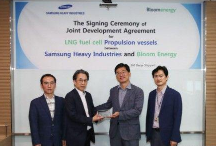三星重工与Bloom Energy签署协议，加紧开发燃料电池动力船舶